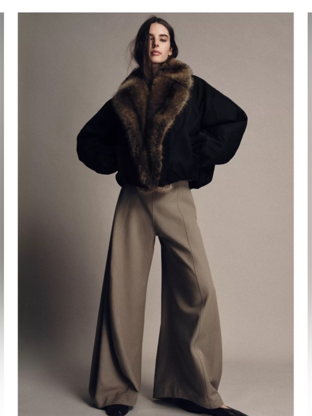 FAUX FUR COLLAR BOMBER JACKET like Zara - Picture 6 of 8